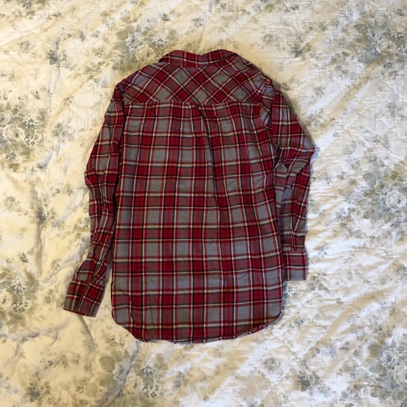 J Crew Factory Boy Fit Red and Black Flannel - Picture 4 of 4